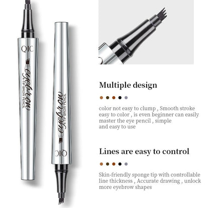 3D waterproof Microblading eyebrow pencil with 4-tip fork, tattoo pen