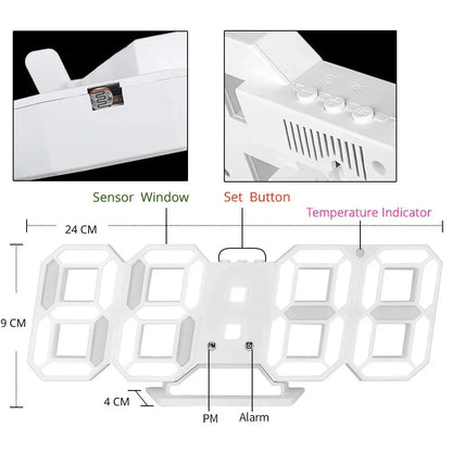 BowLift | Digital 3D LED Wall Clock – Modern Design with Dimming Function and Optimal Visibility