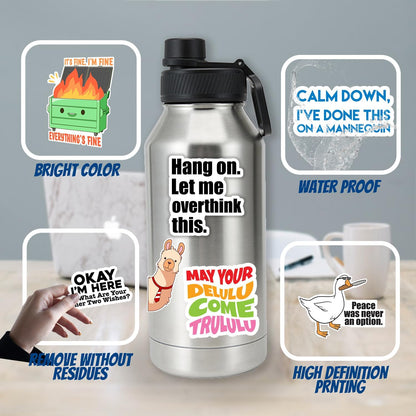 Set with 130 funny quote stickers