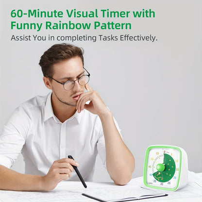 BowLift | Rainbow Time Management Timer – Visual 60-Minute Countdown Timer for Study, Work and Home