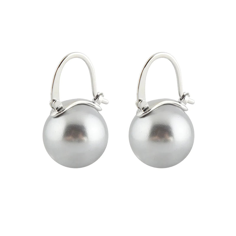 Skanto | Black Pearl Earrings Available in White Champagne Grey Gold and Black Pearl Dangle Earrings
