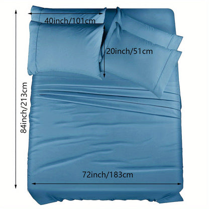 Skanto | 4/6 Pc Luxury Plush Fitted Sheet Set – Soft, Breathable, Color & Fade Resistant Bedding – Deep Pocket Flat Sheet, Fitted Sheet & 2/4 Pillowcases for Bedroom & Hotel Use
