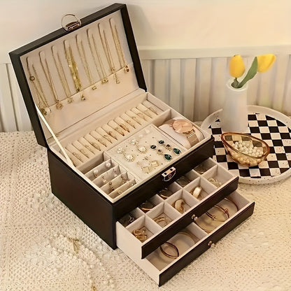 Skanto | Leather Jewelry Box Organizer with Drawers