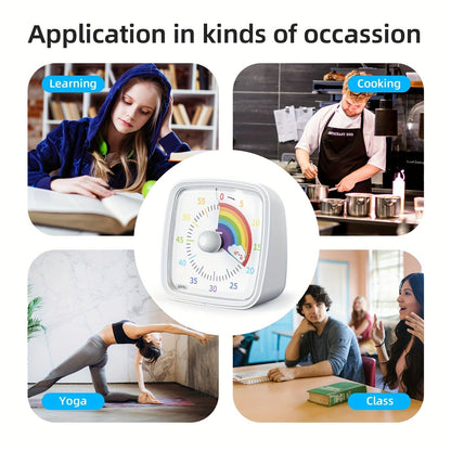 BowLift | Rainbow Time Management Timer – Visual 60-Minute Countdown Timer for Study, Work and Home