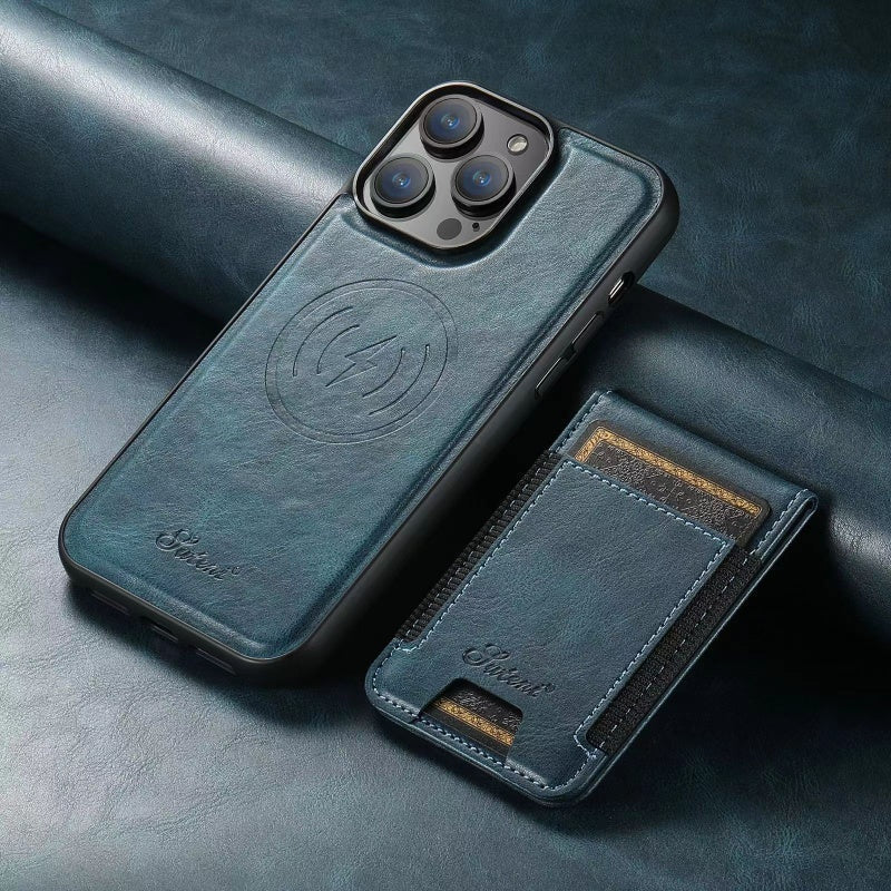 LuxCase Leather Phone Case with Card Holder and Stand – Compatible with iPhone | Skanto