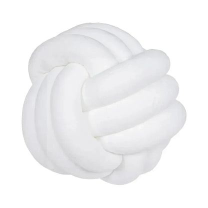 BowLift | Decorative, soft cushion with knotted ball in suede look