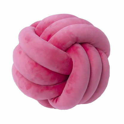 BowLift | Decorative, soft cushion with knotted ball in suede look