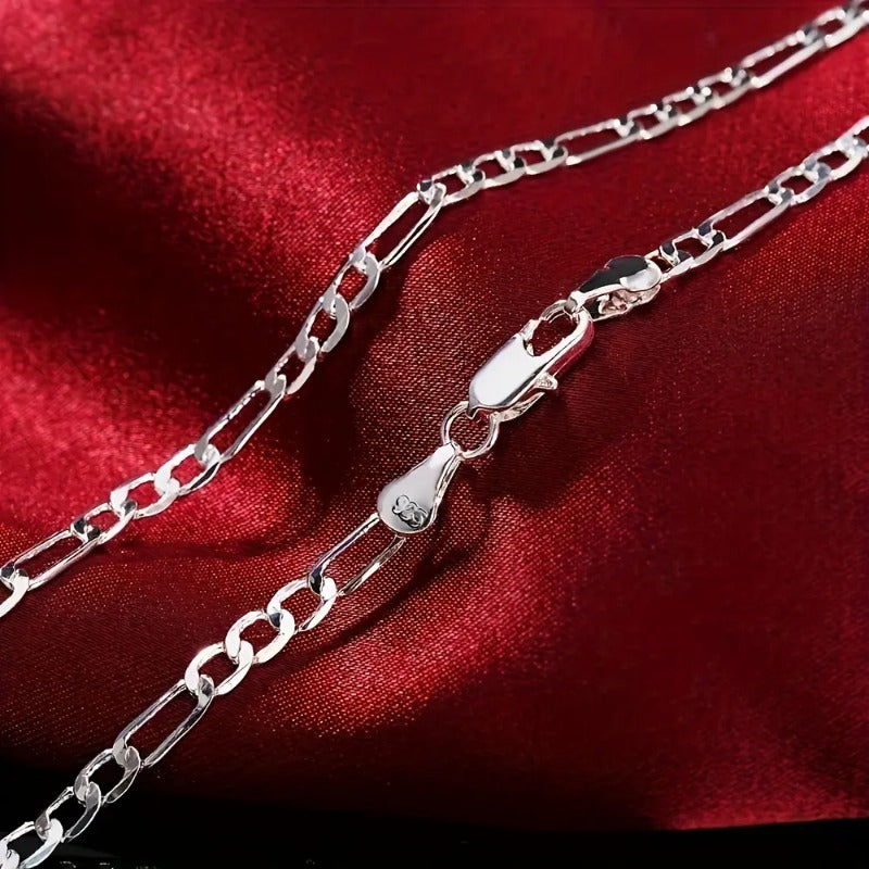 925 Silver Figaro Cuban Chain Bowlift