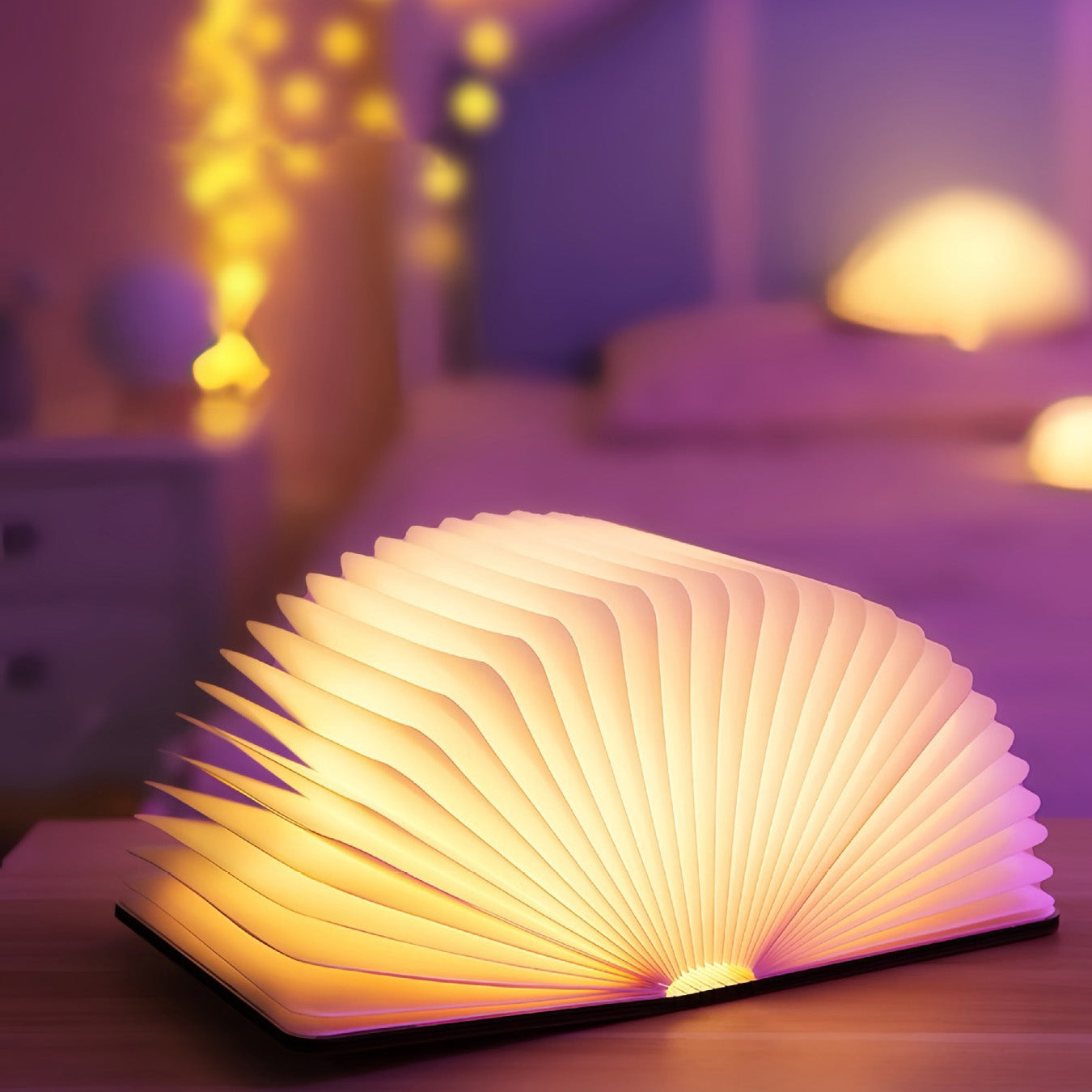 Skanto | 📖 Wooden Book Lamp - Desk Study Gift Decor Light