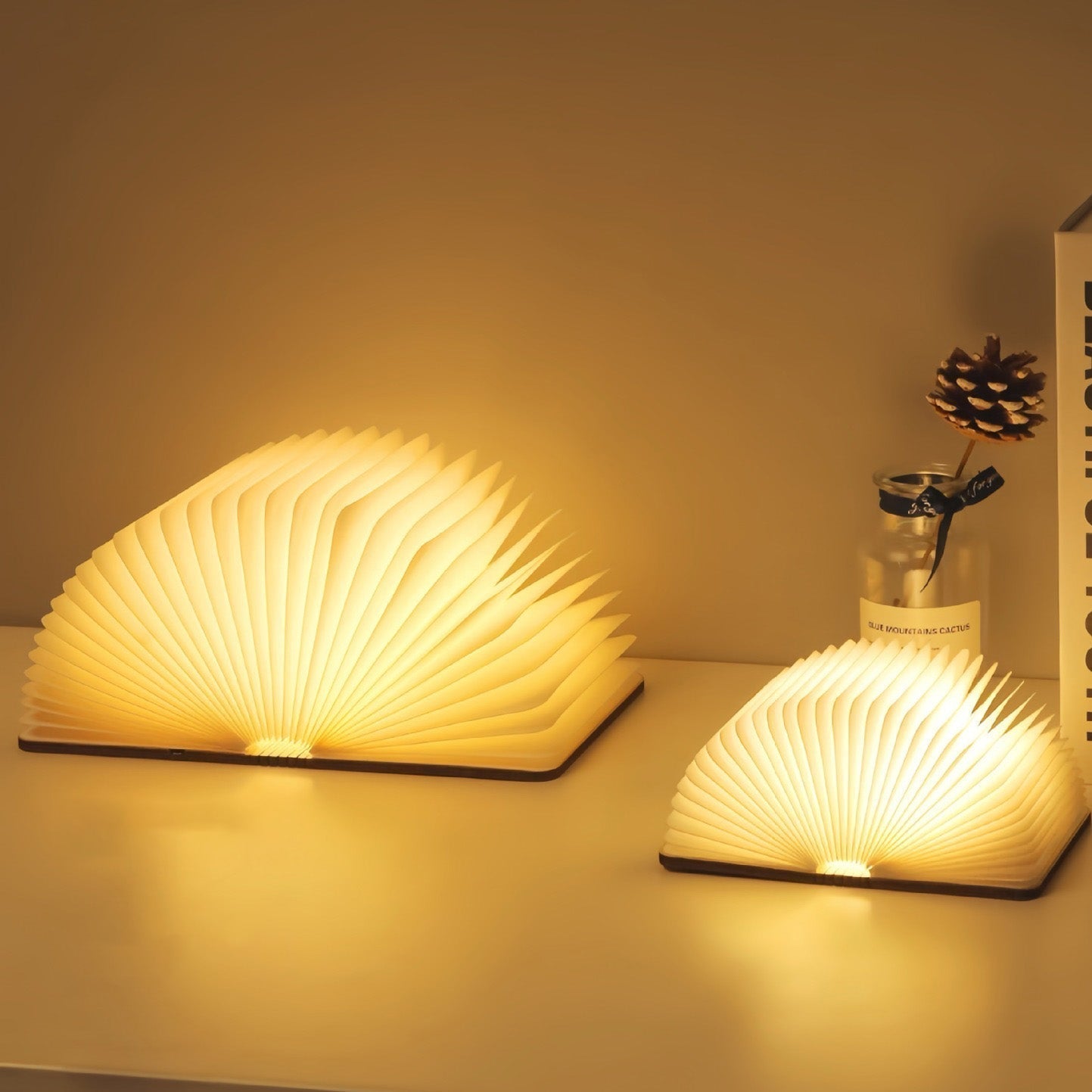 Skanto | 📖 Wooden Book Lamp - Desk Study Gift Decor Light