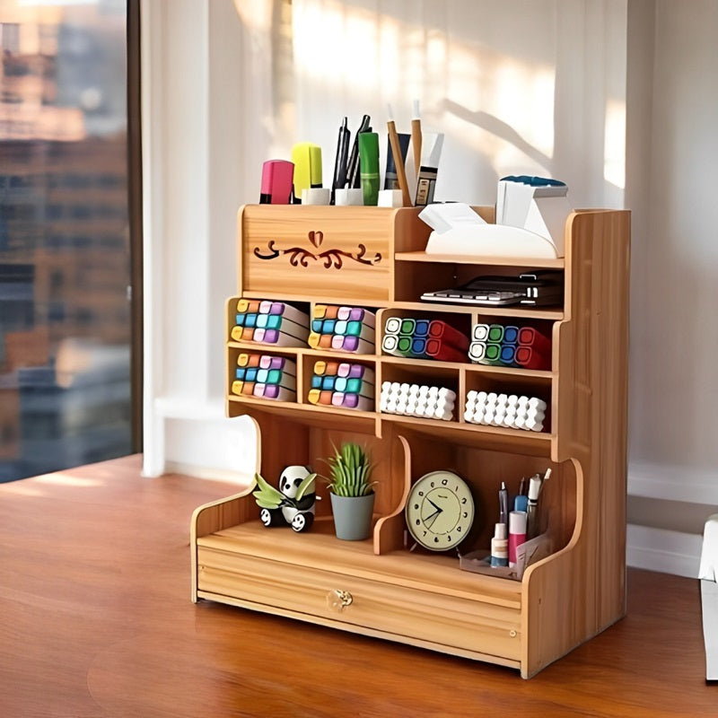 Skanto | Three Drawer Desk Organizer with Multiple Grids