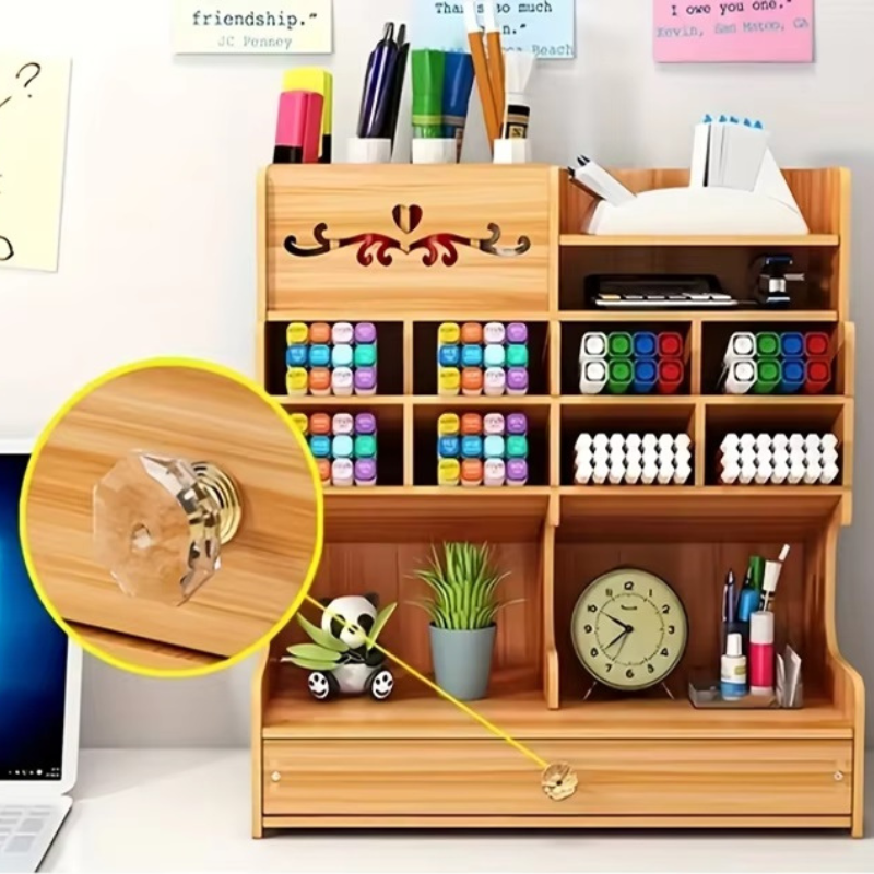 Skanto | Three Drawer Desk Organizer with Multiple Grids