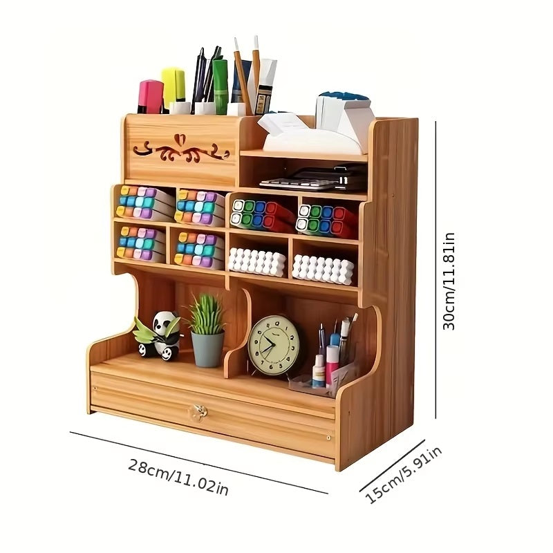 Skanto | Three Drawer Desk Organizer with Multiple Grids