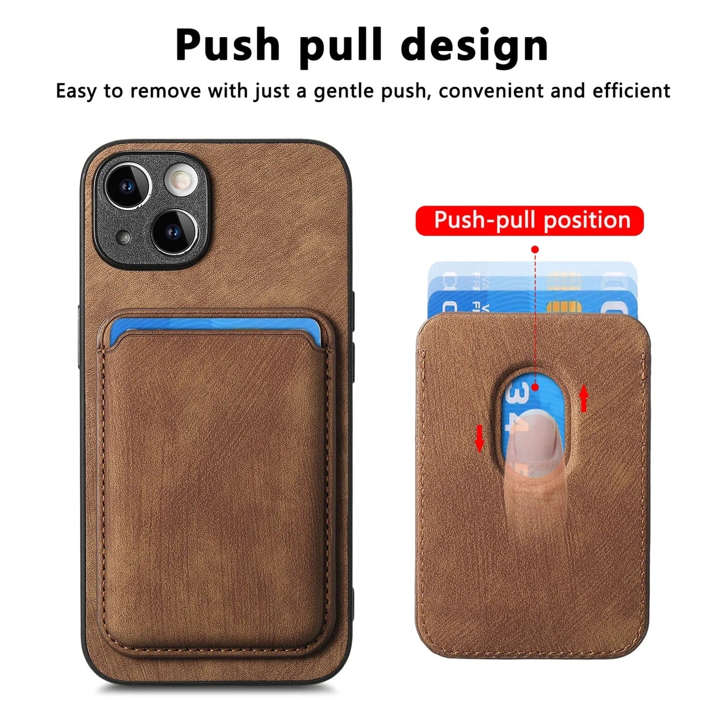 Skanto | MagSafe iPhone Case Magnetic Leather Card Holder