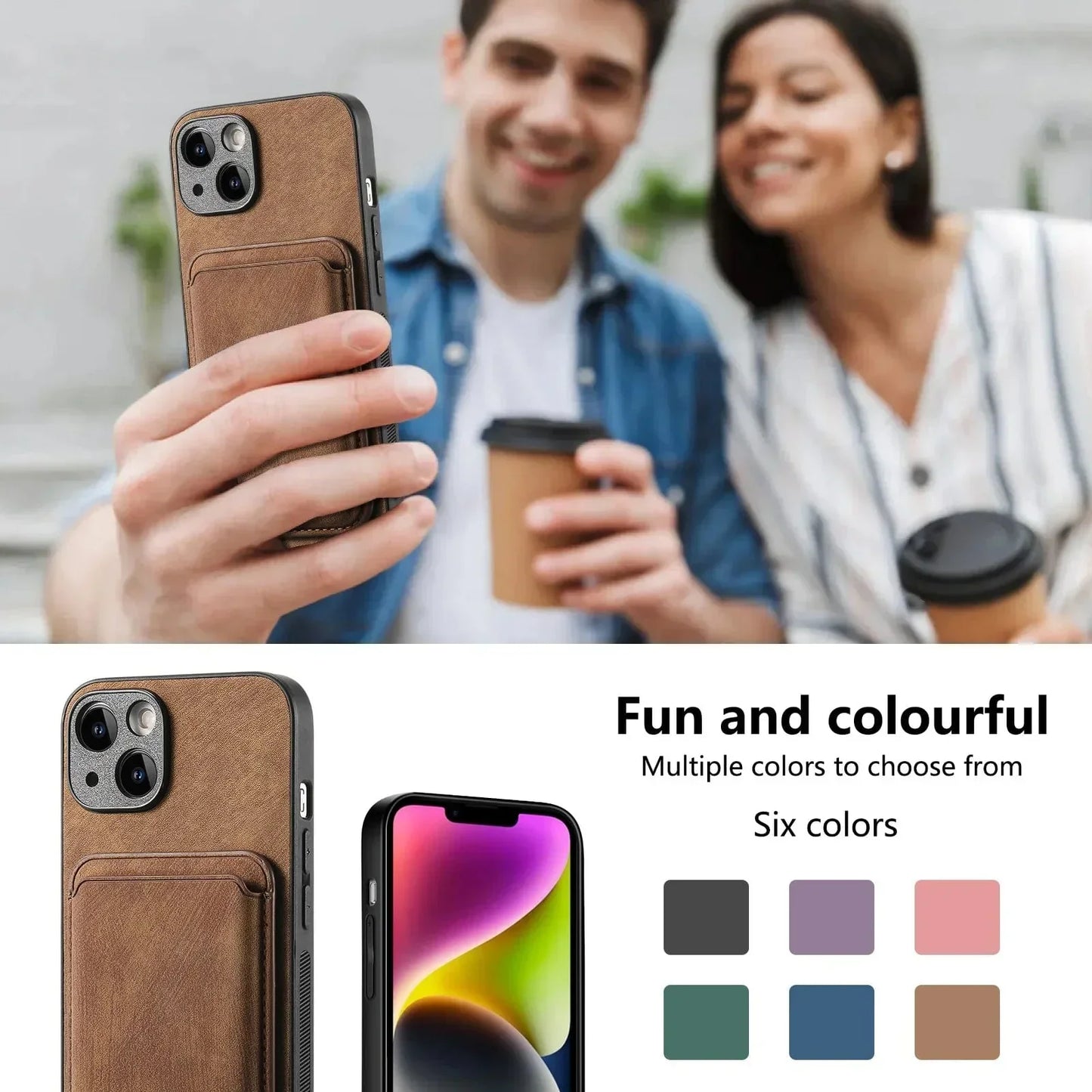 Skanto | MagSafe iPhone Case Magnetic Leather Card Holder