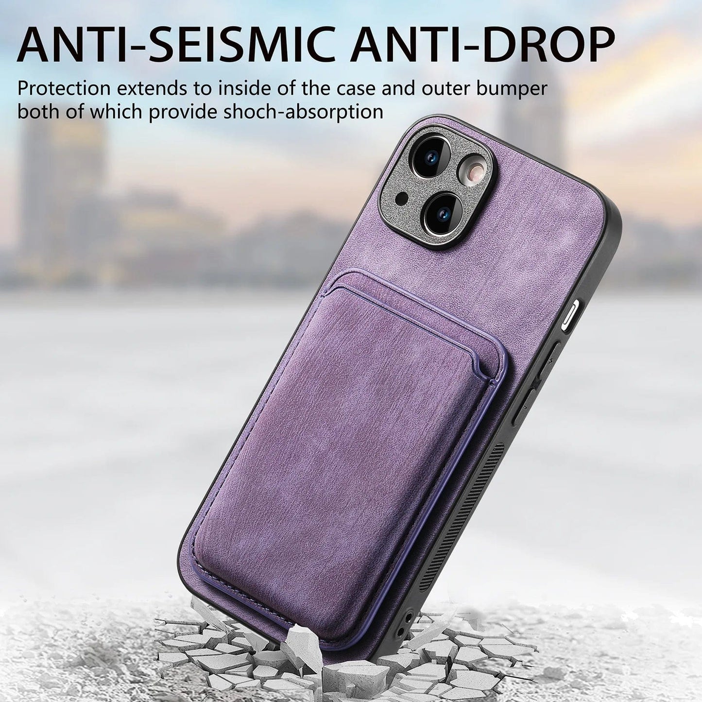 Skanto | MagSafe iPhone Case Magnetic Leather Card Holder