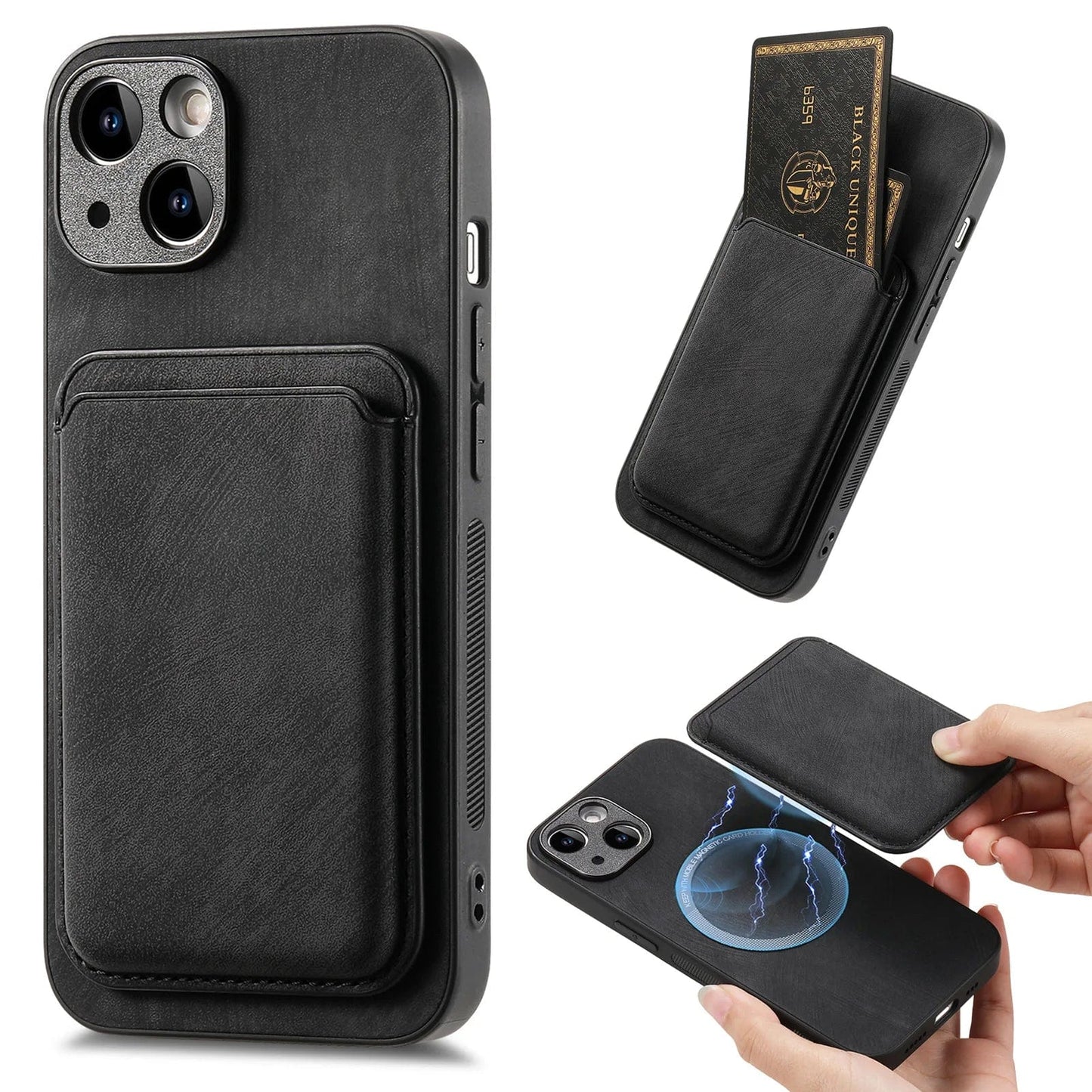Skanto | MagSafe iPhone Case Magnetic Leather Card Holder