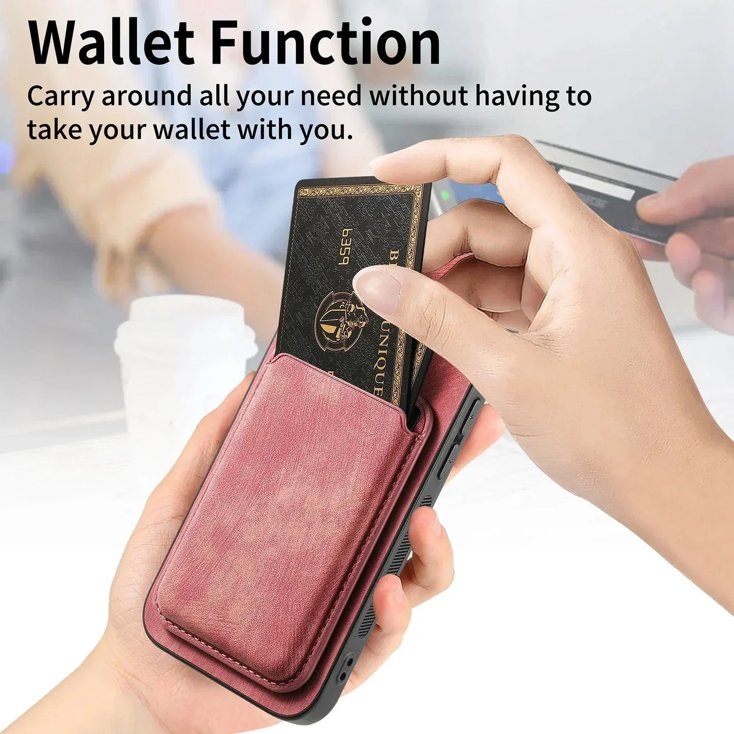 Skanto | MagSafe iPhone Case Magnetic Leather Card Holder