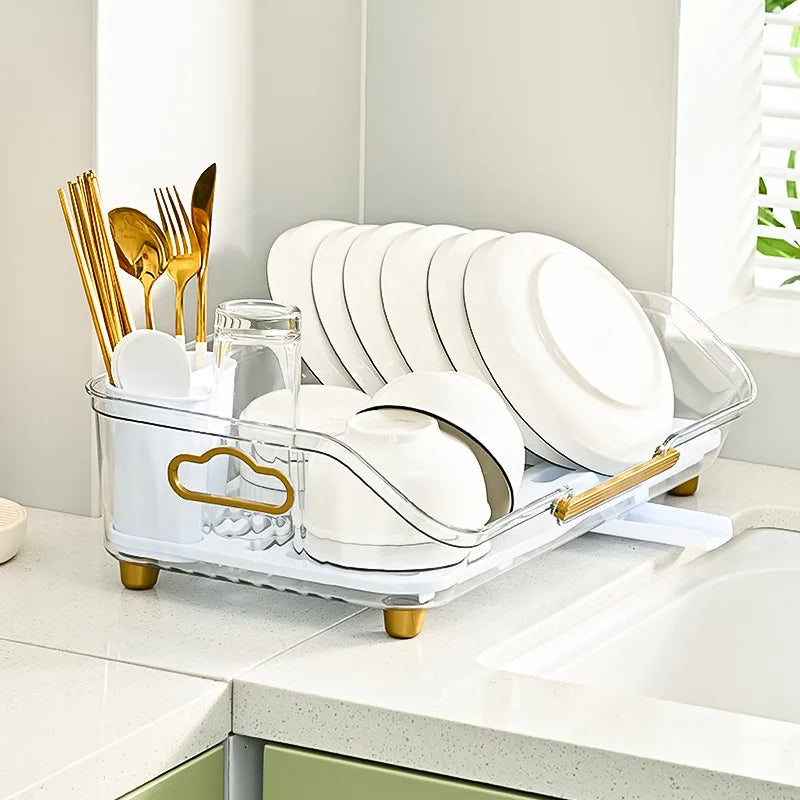 Detachable Sink Dish Drainer Countertop Organizer with Utensil Holder | Bowlift