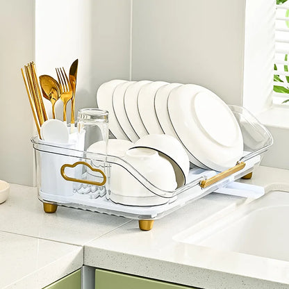 Detachable Sink Dish Drainer Countertop Organizer with Utensil Holder | Bowlift