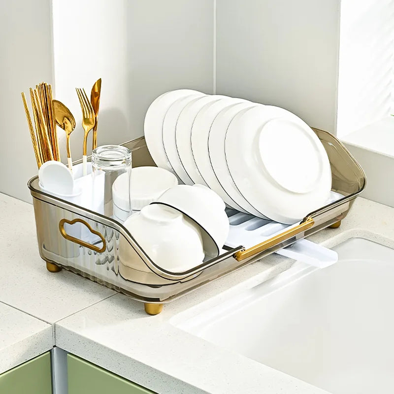 Detachable Sink Dish Drainer Countertop Organizer with Utensil Holder | Bowlift