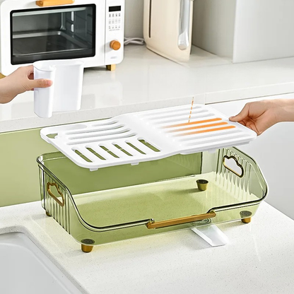 Detachable Sink Dish Drainer Countertop Organizer with Utensil Holder | Bowlift