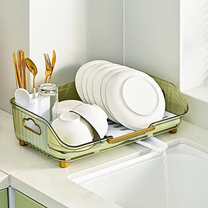 Detachable Sink Dish Drainer Countertop Organizer with Utensil Holder | Bowlift