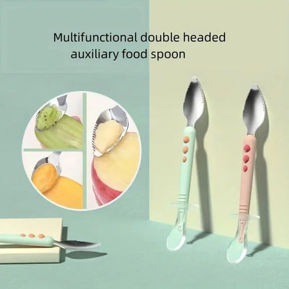 Kalsten | Baby spoon with scraper — double-sided fruit preparation tool