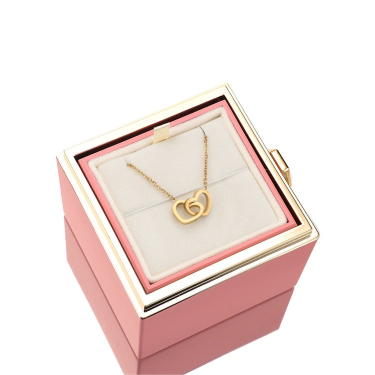 Skanto | [Ideal Gift] Eternal Rose Box - With Engraved Necklace & Artificial Rose
