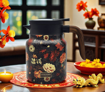 Skanto | Vintage Floral Pattern Teapot – Built-in Infuser