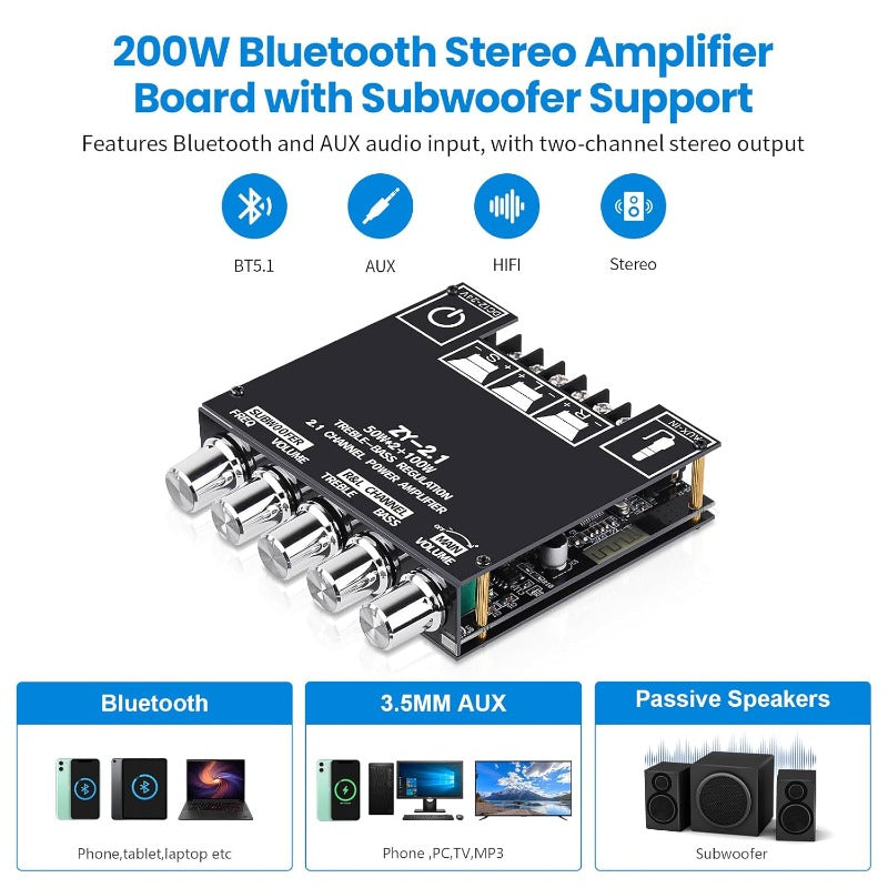 2.1 Channel Bluetooth Amplifier Board Bowlift