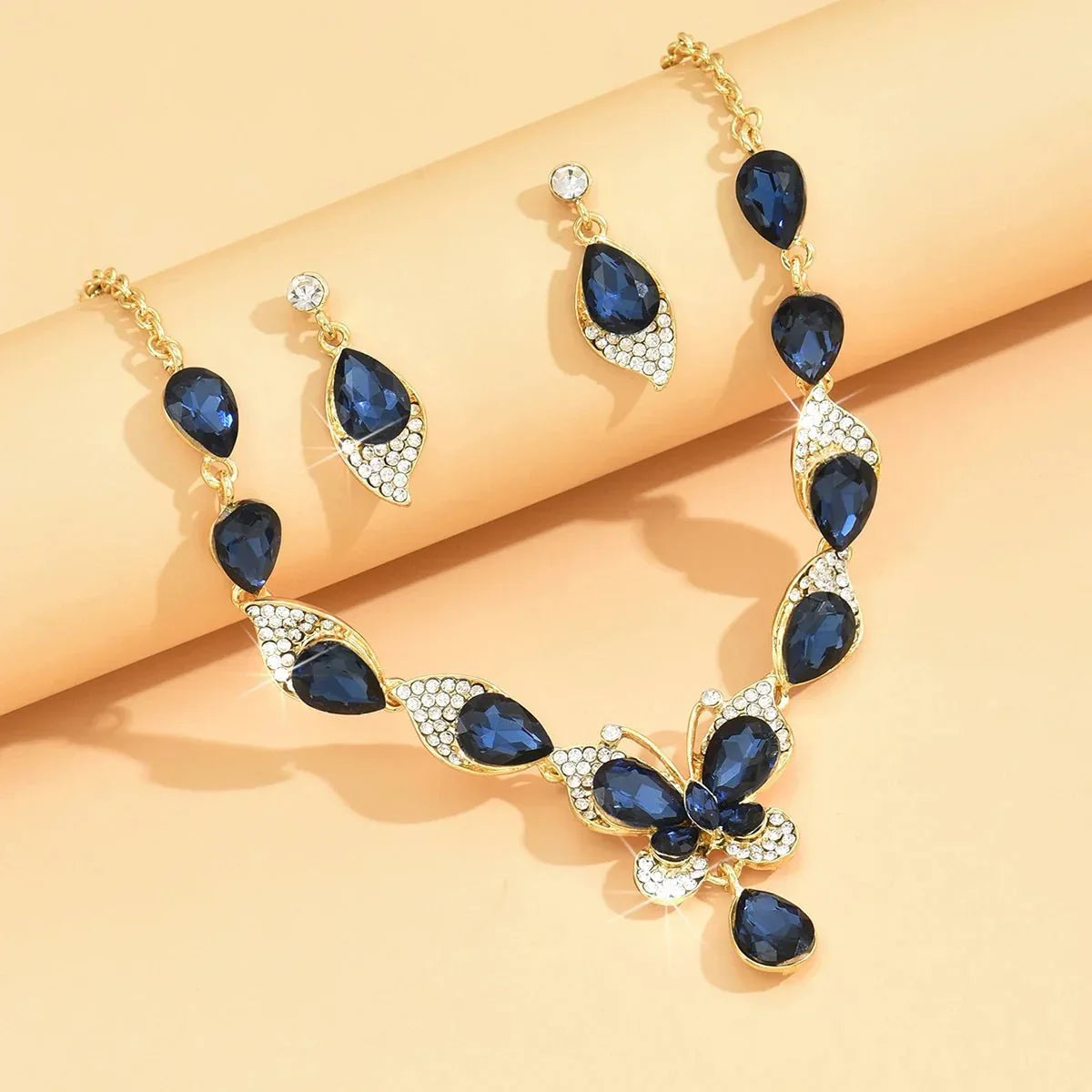 BowLift | Diamond Gem Set Butterfly Necklace and Earring Set
