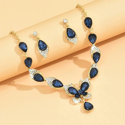 BowLift | Diamond Gem Set Butterfly Necklace and Earring Set