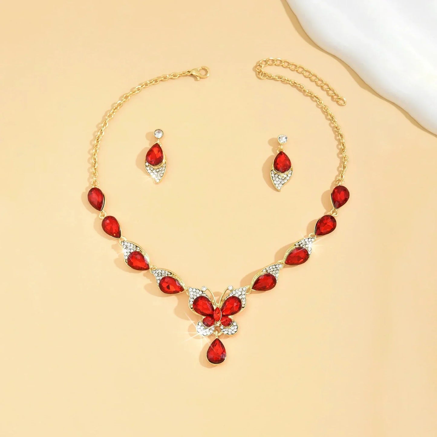 BowLift | Diamond Gem Set Butterfly Necklace and Earring Set