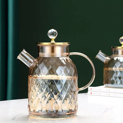 Diamond Type Glass Water Kettle Creative Glass Kettle Bottle | Karnz