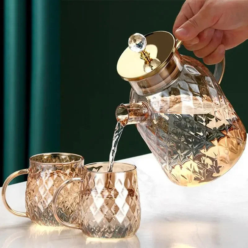 Diamond Type Glass Water Kettle Creative Glass Kettle Bottle | Karnz