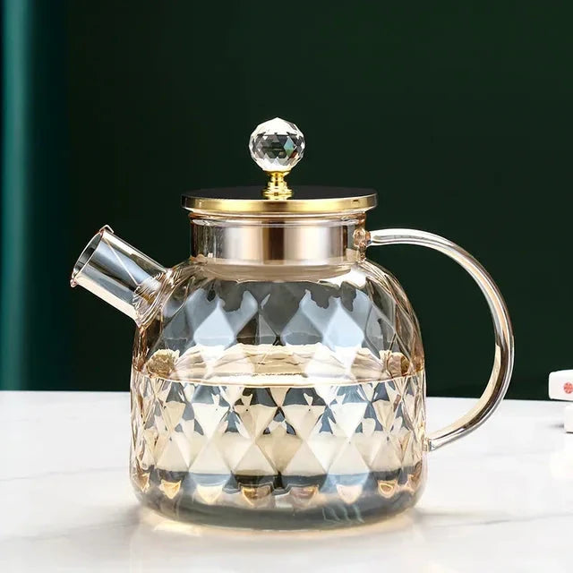 Diamond Type Glass Water Kettle Creative Glass Kettle Bottle | Karnz