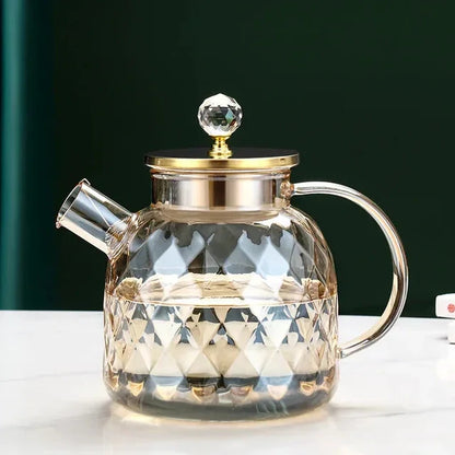 Diamond Type Glass Water Kettle Creative Glass Kettle Bottle | Karnz