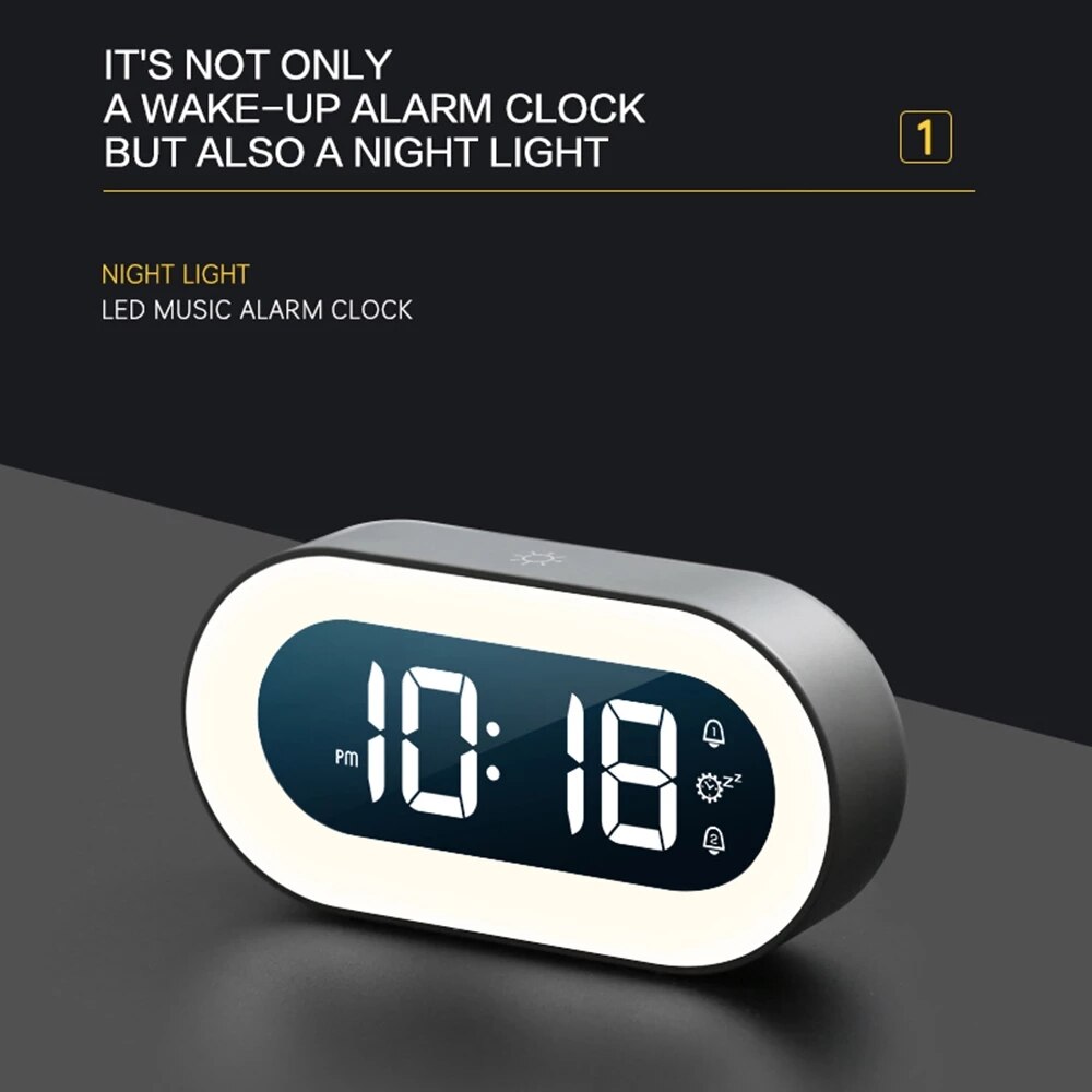 Skanto | Lumino Digital Alarm Clock with Night Light