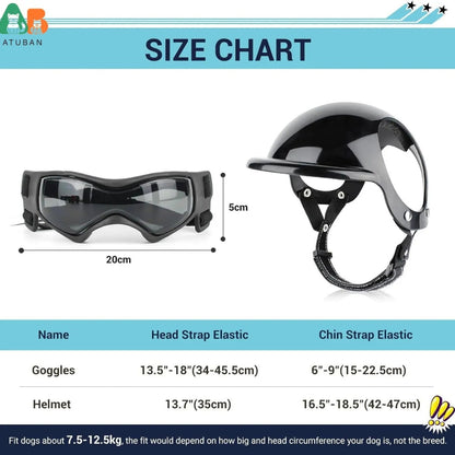 Dog Helmet and Goggles - RiderPaw Bowlift