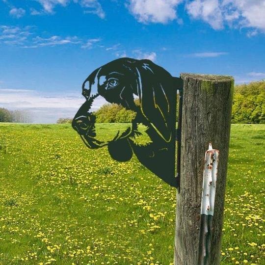 Outdoor Garden Farm Peeking Goat Metal Artwork Indoor Decor | Karnz