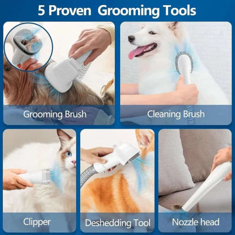 Skanto | 5-in-1 Pet Grooming Vacuum and Clipper Set