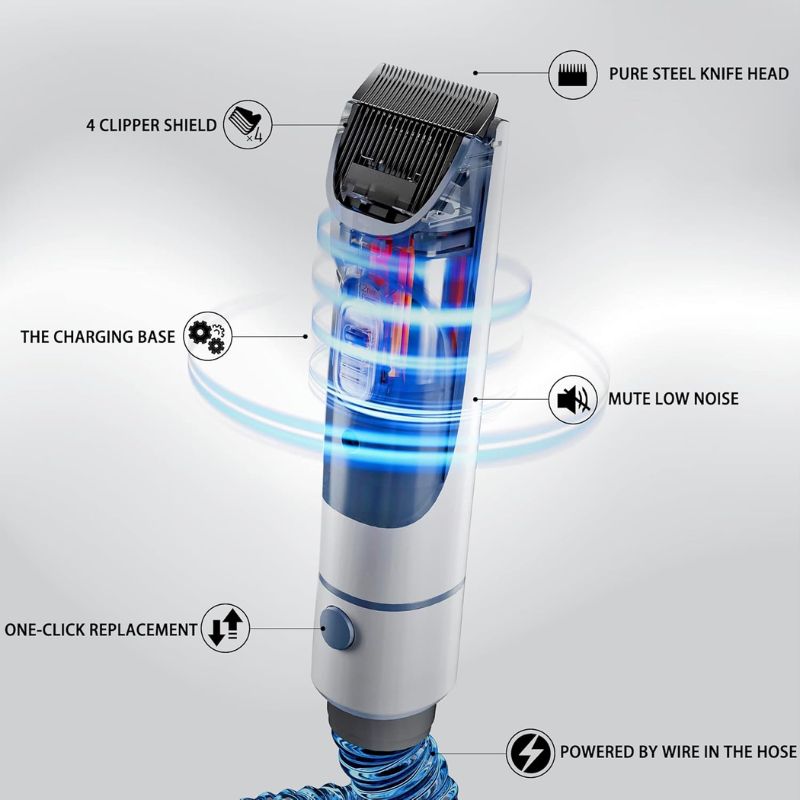 Skanto | 5-in-1 Pet Grooming Vacuum and Clipper Set