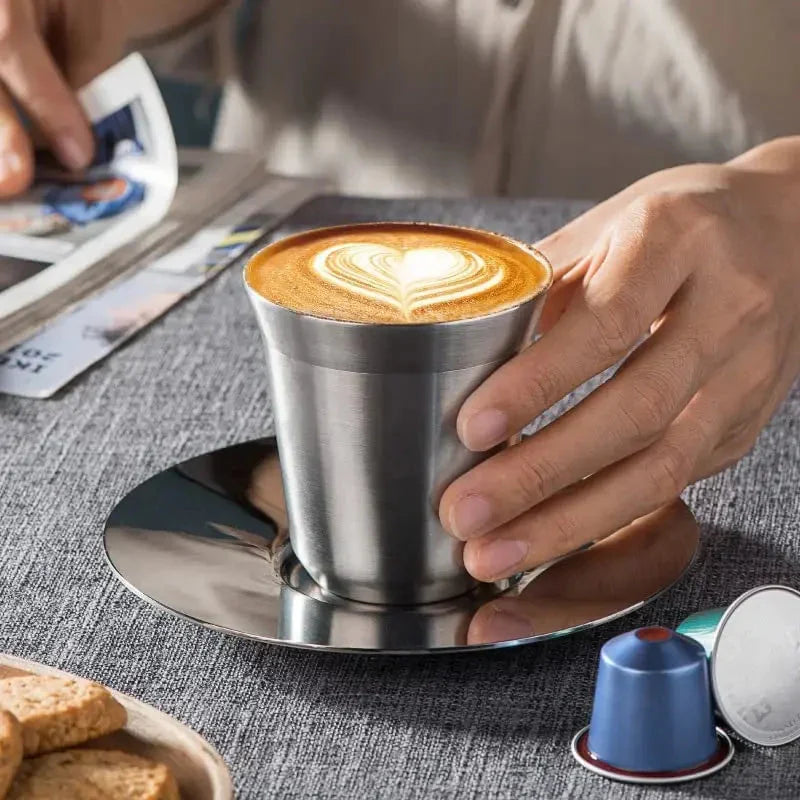 Double Wall Insulated Stainless Steel Espresso Cup Capsule Coffee Mug | Bowlift