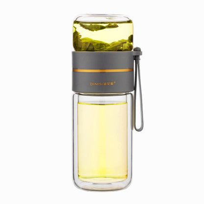 BowLift | Double-Walled Glass Water Bottle with Tea Infuser - PureBrew