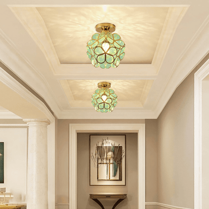 BowLift | Elegant Glass Ceiling Light in Floral Style