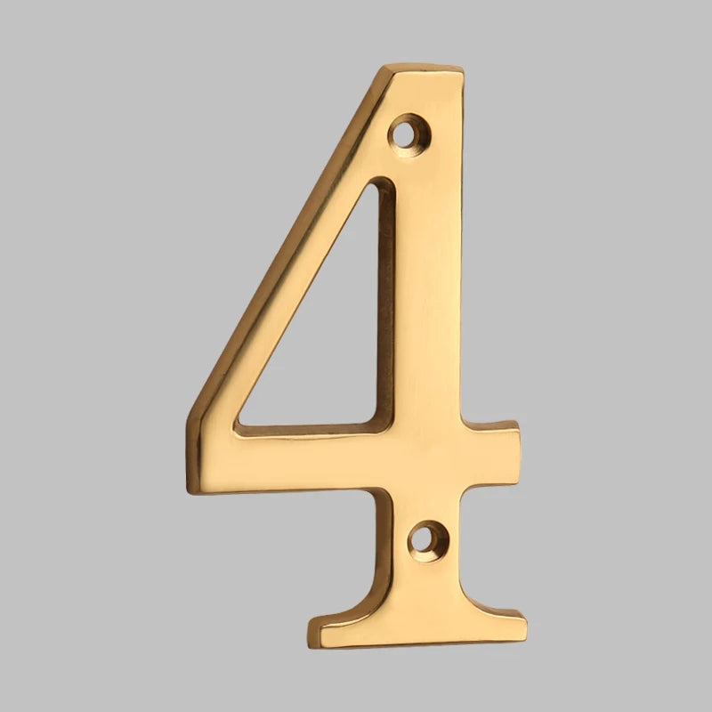 Traditional house numbers made of solid brass