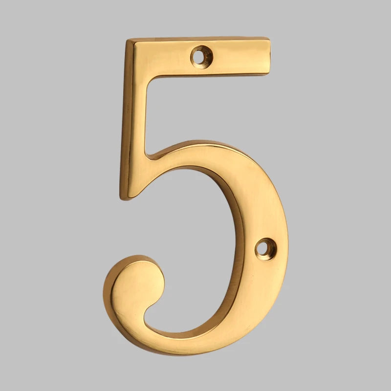 Traditional house numbers made of solid brass