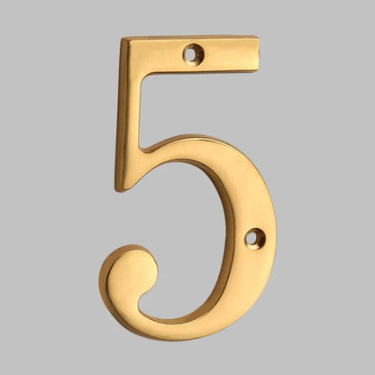 Traditional house numbers made of solid brass