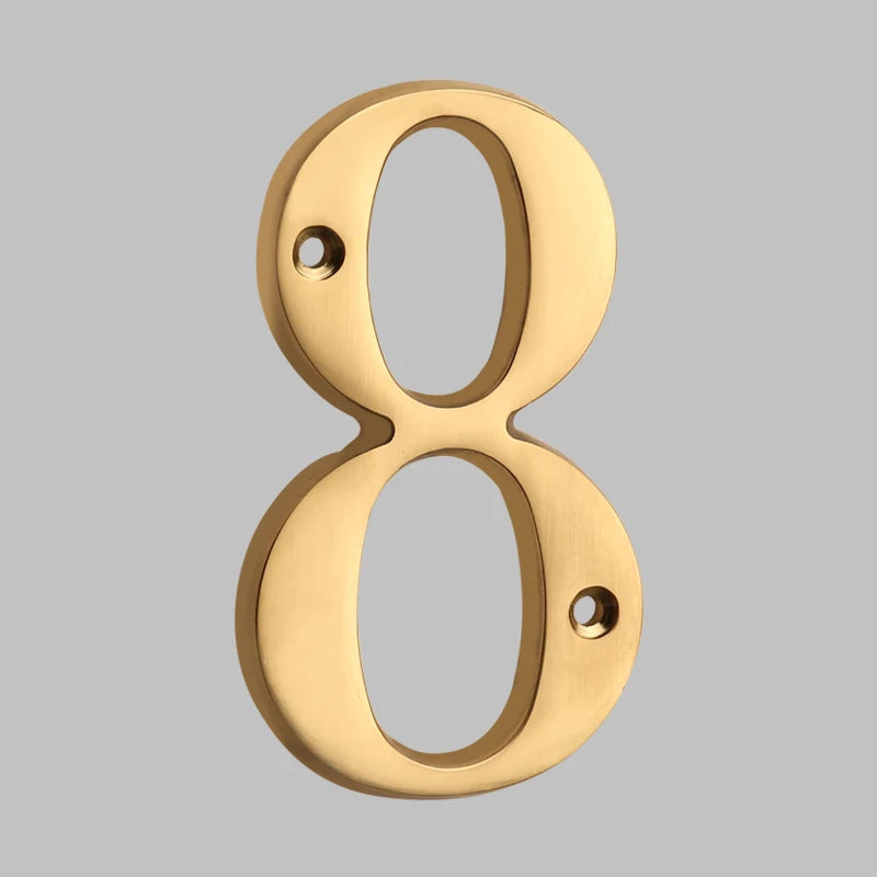 Traditional house numbers made of solid brass